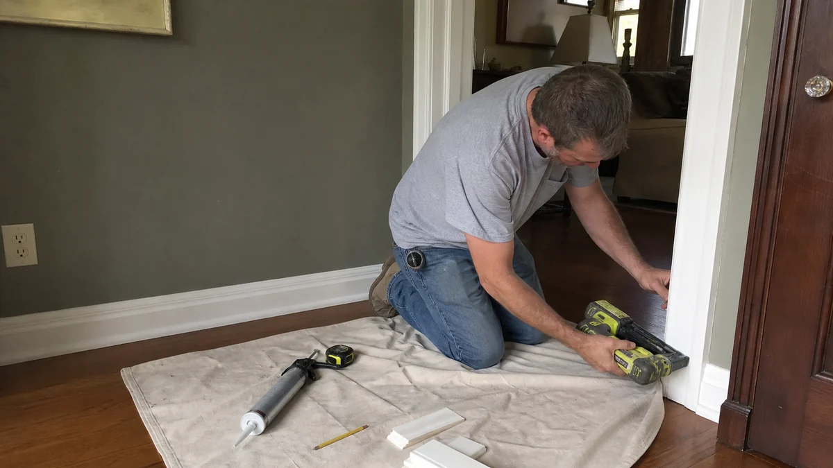 Older home repair in Hutchinson Kansas with period trim and settled door frames